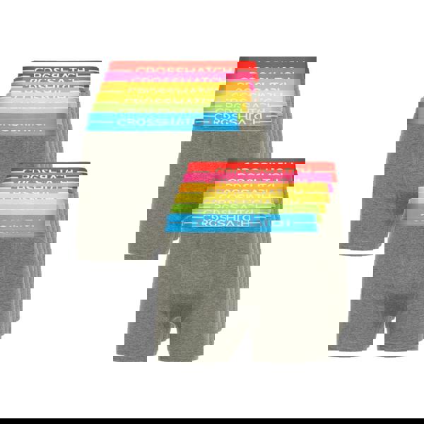 Crosshatch Mens Astral Boxer Shorts (Pack of 12) - Charcoal Marl - 