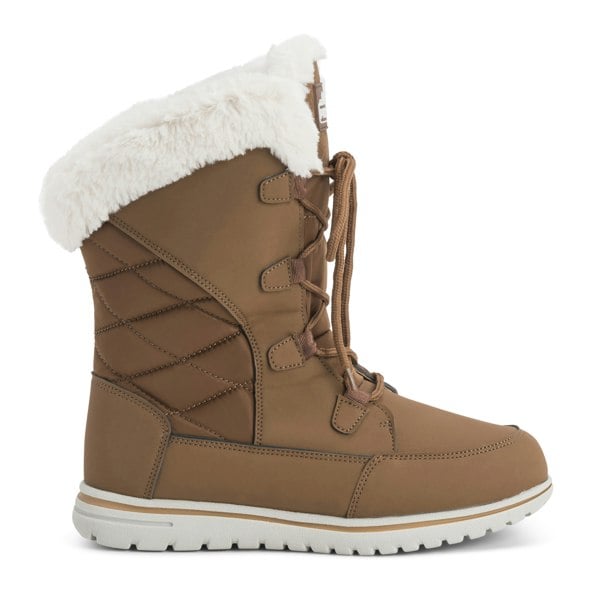 VIVA Polar Boot Women's Quilted Outdoor Cuff Snow Lace Up Faux Fur Boots