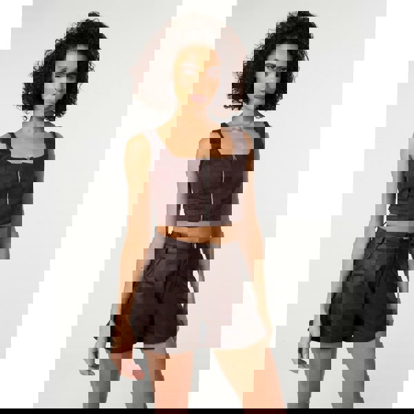 Pink Vanilla Bra Cup Suede Top