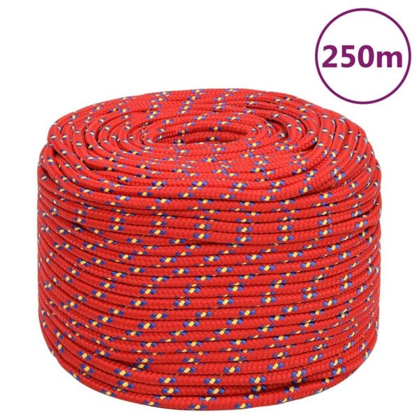 Berkfield Boat Rope Red 8 mm 250 m Polypropylene