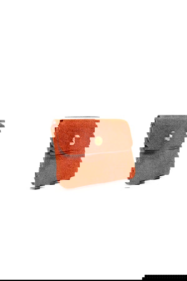 Pluspup Compact Snap Button Slim Fit Italian Genuine Suede Purse