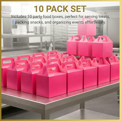 Hot Pink Cardboard Party Food Boxes in 10, 20 or 30 Pack Sizes for Lunch, Cake and Treats image 5