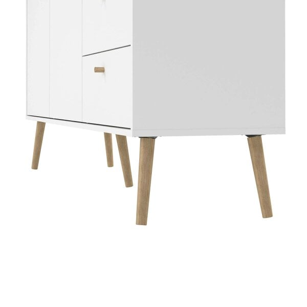 Wyld Haus Quietbloom White Wooden Sideboard 2 Doors 3 Drawers