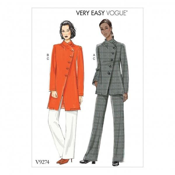 Vogue Sewing Pattern 9274, Jackets, Trousers for Women, A5 (6-8-10-12-14) - Easy