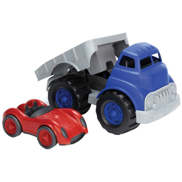 Green Toys Flatbed Truck & Race Car - Made From 100% Recycled Plastic