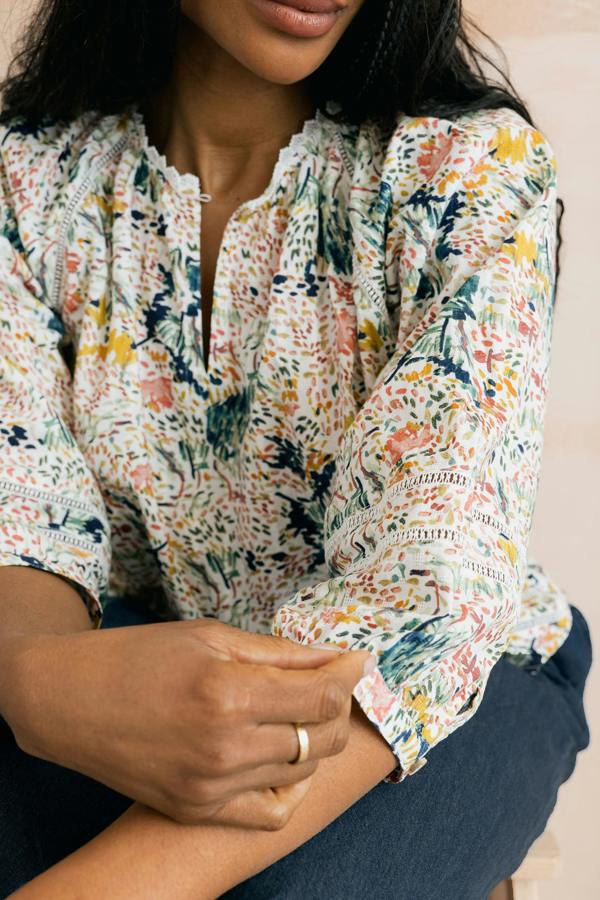 Lily & Me Zoe Organic Cotton Ditsy Print Blouse
