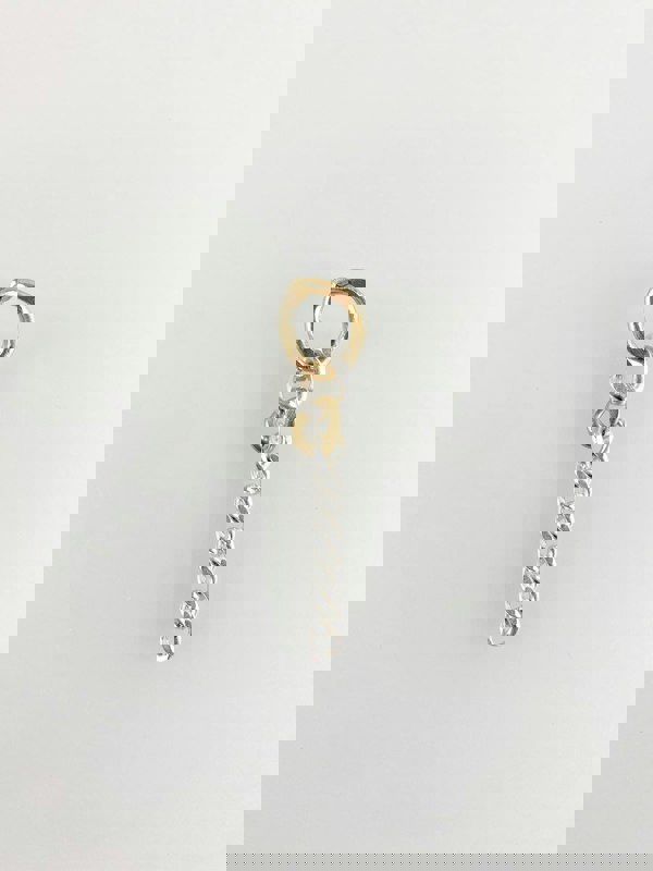 SVNX Matt Gold and Silver Plated Twisted Chain Drop Earrings