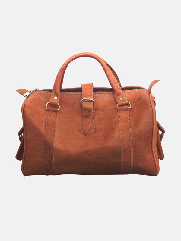 Berber Leather The Rabat Bowling Bag in Tan