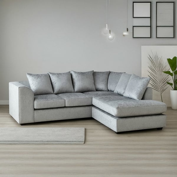 Furnishings For Less Crystal Crushed Velvet Scatter Corner Sofa