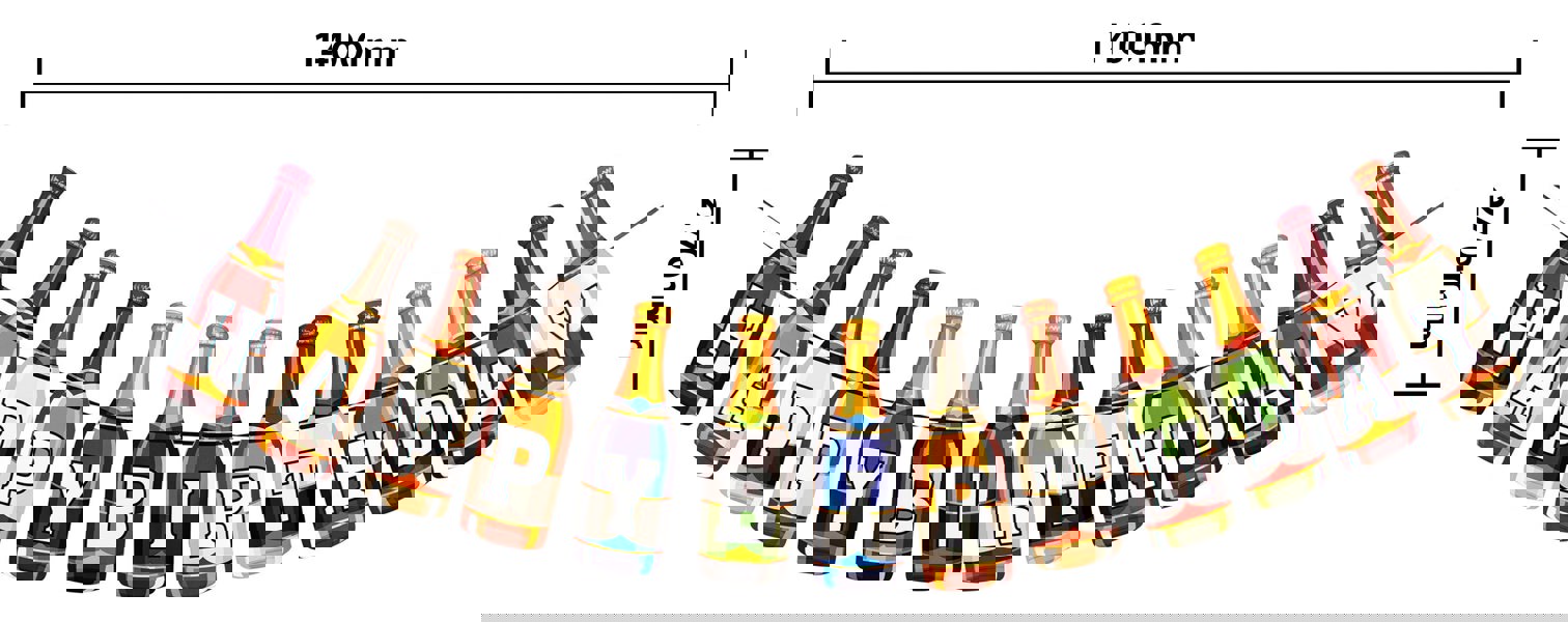 Cheetah Birthday Bunting - Beer Bottles