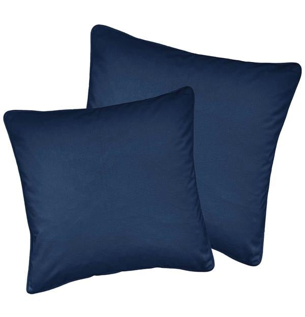 Enhanced Living Pair of Soft Velvet Double Sided Zip Opening Piped Edge Cushion Covers - Cases Only