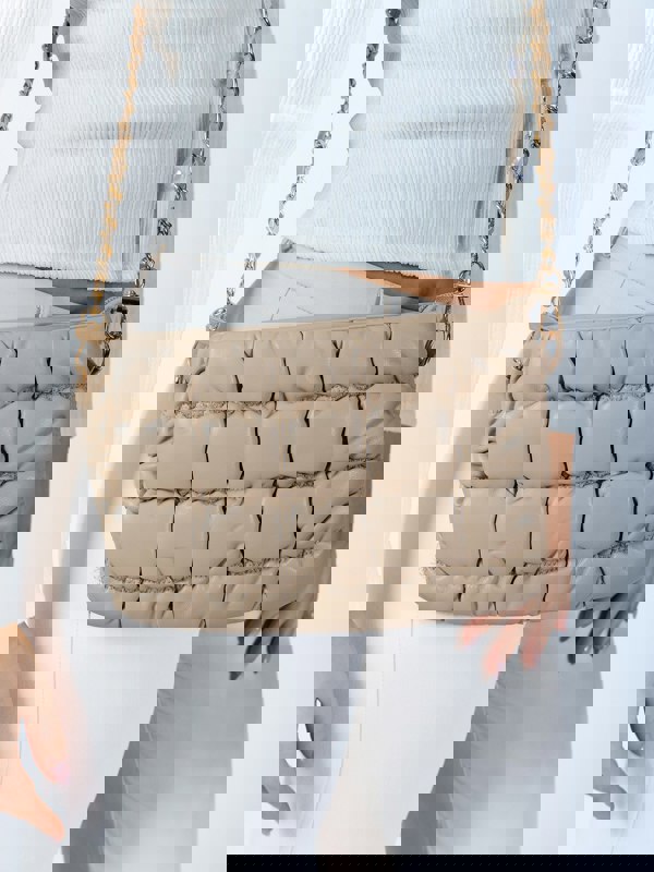 SVNX Soft Faux Leather Quilted Bag