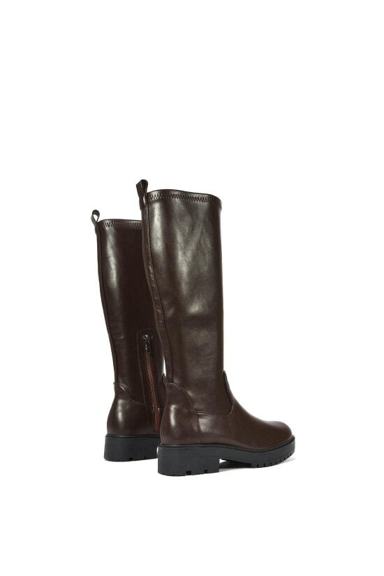 XY LONDON Chunky Sole Knee High Leg Stretch Boots