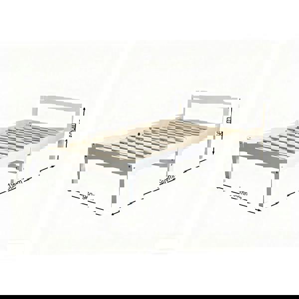Kudlhome Jinsen Single Bed Frame, White