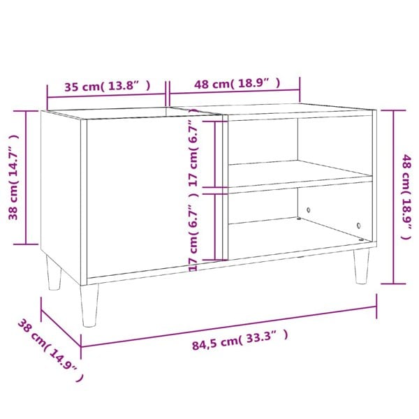 Berkfield Record Cabinet Smoked Oak 84.5x38x48 cm Engineered Wood