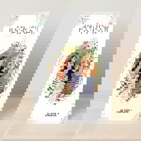 Personalised Memento Company Personalised Floral Abstract Photo Upload Card