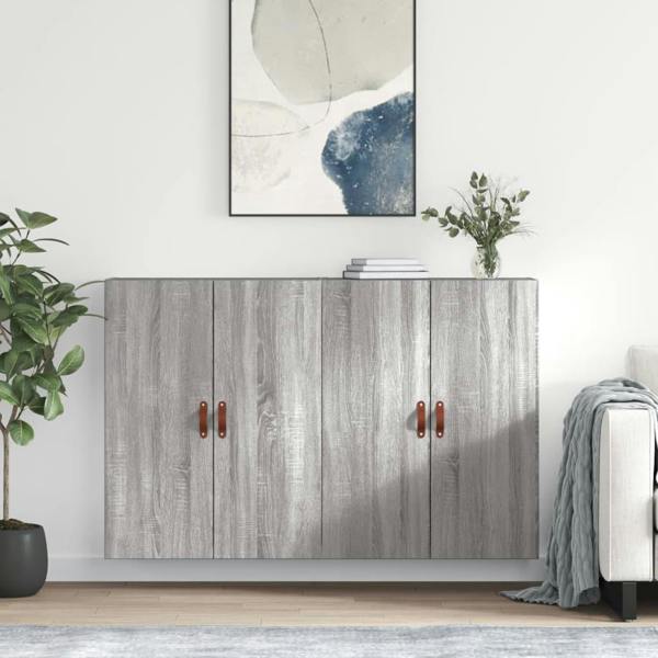 Berkfield Wall Mounted Cabinets 2 pcs Grey Sonoma 69.5x34x90 cm