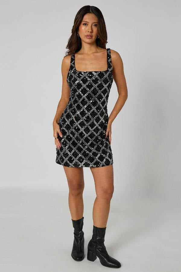 Urban Bliss Diamond Sequin Mini Dress