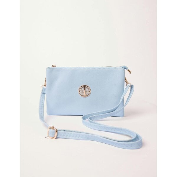 Blue Vanilla Clutch With Detachable Strap