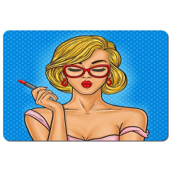Benjamin Tate Design Pop art illustration woman paints her lips (Placemat)