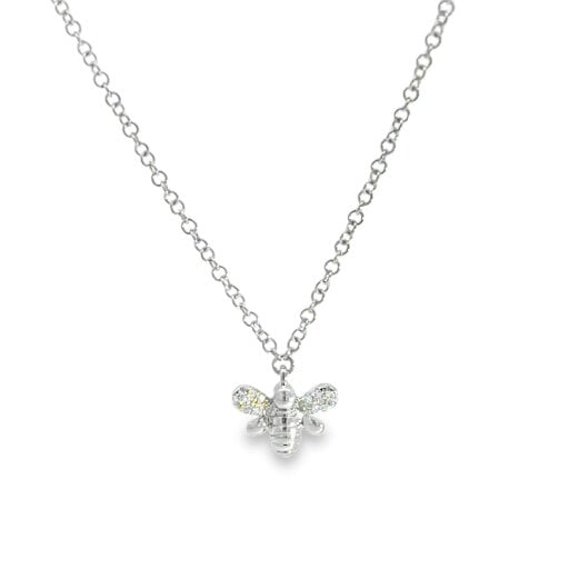 Reeves & Reeves 14K Solid Gold and Diamond Bee Necklace