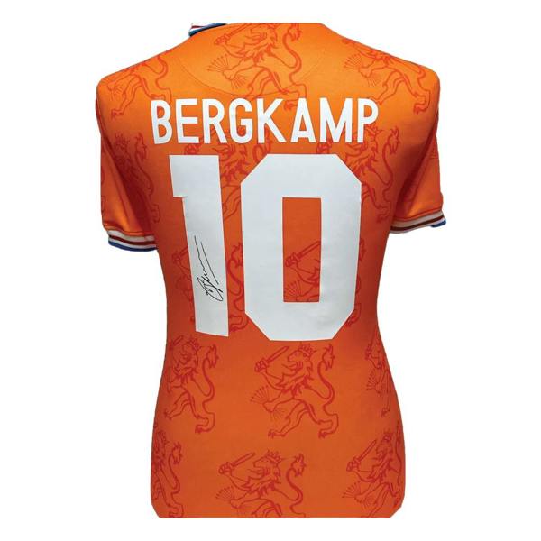 Unbranded Dennis Bergkamp signed Holland retro 1994 home shirt