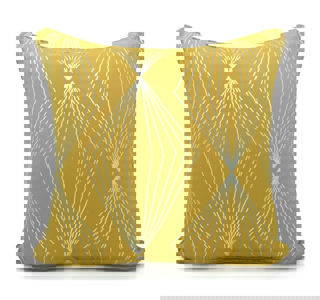 Velosso Modern Geomtric Foil Print Cushion - 43cm x 43cm