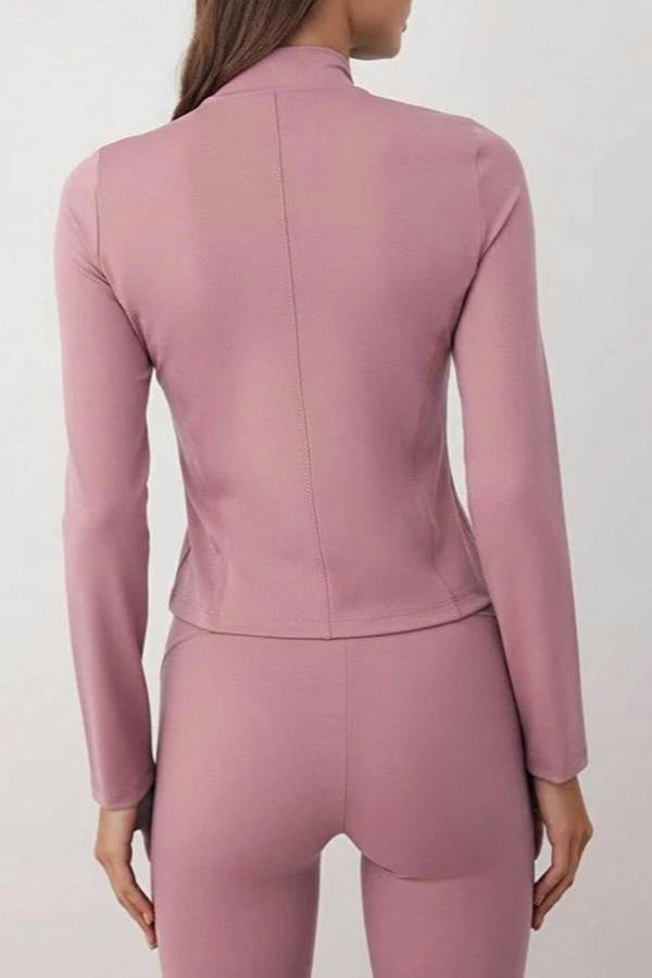 WOVCOR Zip-up Stand Collar Knitted Sports Jacket