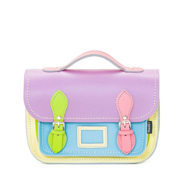 Pastel Kaleidoscope Leather Midi Satchel - Midi Satchel - Zatchels