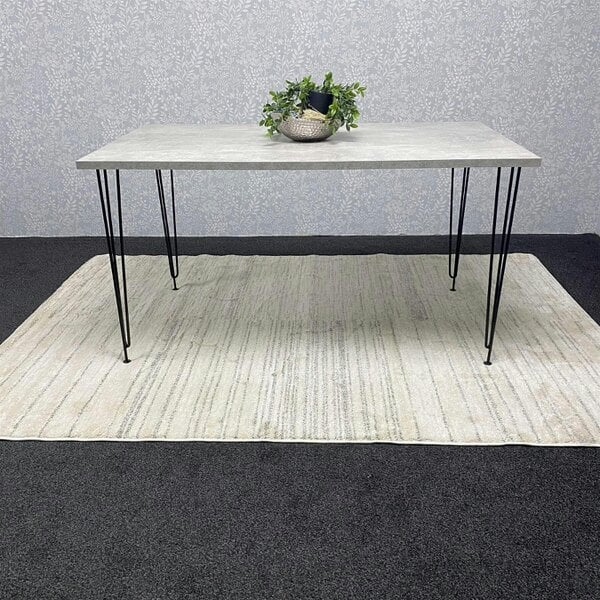 Kosy Koala Modern Grey Rectangular Dining Table with Hairpin Legs Compact Kitchen Table