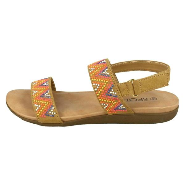 Spot On Girls Spot On Flat Aztec Slingback Sandals