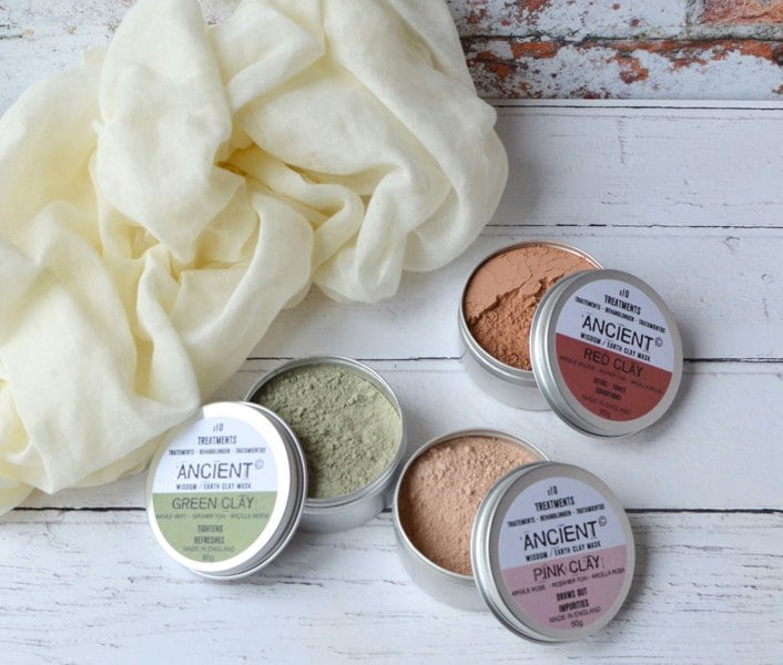 Antonia York Clay Face Mask Powder and Bamboo Face Cloth Gift Box Cleansing Treatment for your Skin