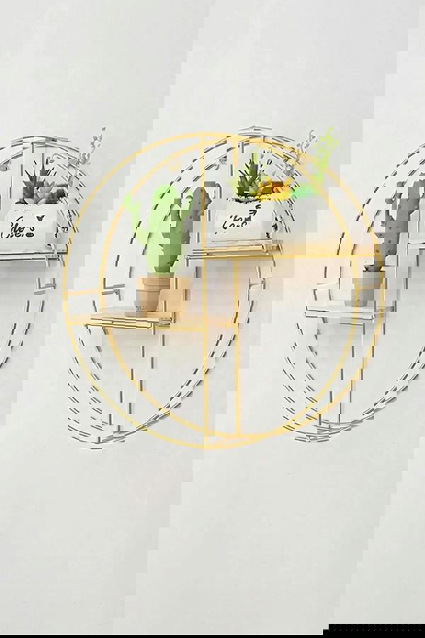 Living and Home Wall Hanging Storage Display Decorative Shelf Metal Floating Plant Stand