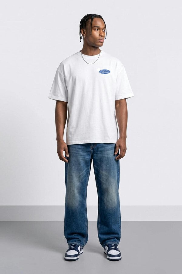 London Attitude Oversized  Vintage Motorsport Back Print T-Shirt