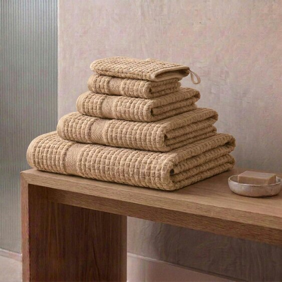 Vision V510 - 6 Piece 100% Cotton Towel Bundle - Mid Brown - Towel Bundle - 100% Cotton