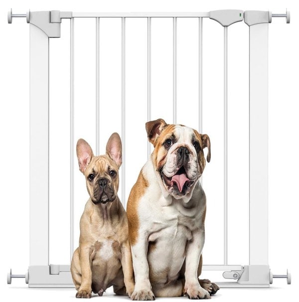 Bettacare SafeStep Dog Gate, White, 68cm - 75cm, Extra Low Walkthrough, Pressure Fit Safety Gate, Pet Gate for Stairs and Doors