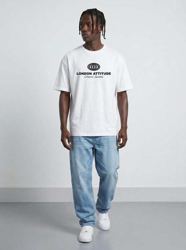 London Attitude Essential Globe Logo Premium Organic Cotton T-Shirt - White