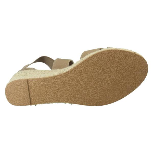 Savannah Ladies Savannah Elasticated Strap Wide Fit Wedge Heel Sandals F2308