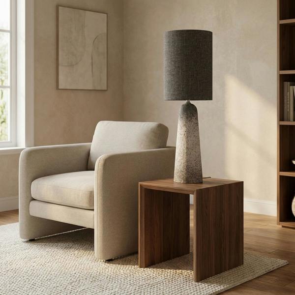 Garden Greatness Tall Concrete Stone Sculptural Table Lamp