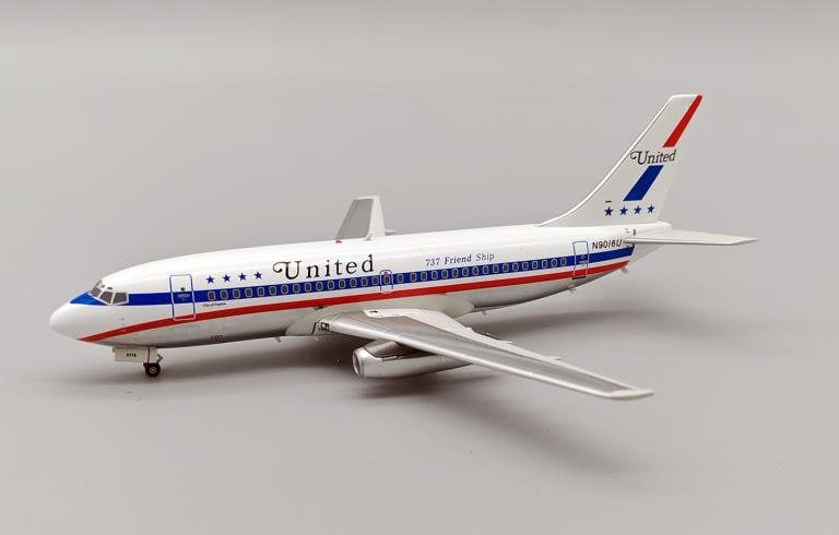 InFlight200 United Airlines Boeing 737-222 N9016U Polished With Stand 1:200 Scale Inflight200 IF732UA0724P