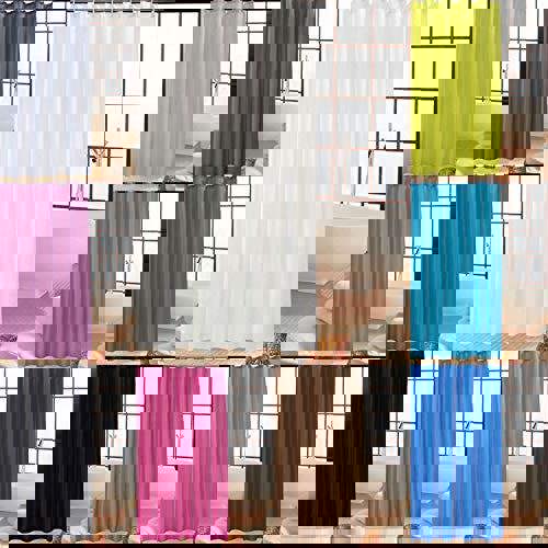 KAV - Polyester fabric Shower Mould and Mildew Resistant Curtain 180 x 180 cm (71 x 71 Inch) & 180 x 220 cm (71 x 88 Inch) + Matching Hooks