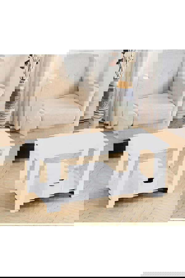 Living and Home Coffee Table with Storage Small Tea Table Desk Wooden Living Room Furniture