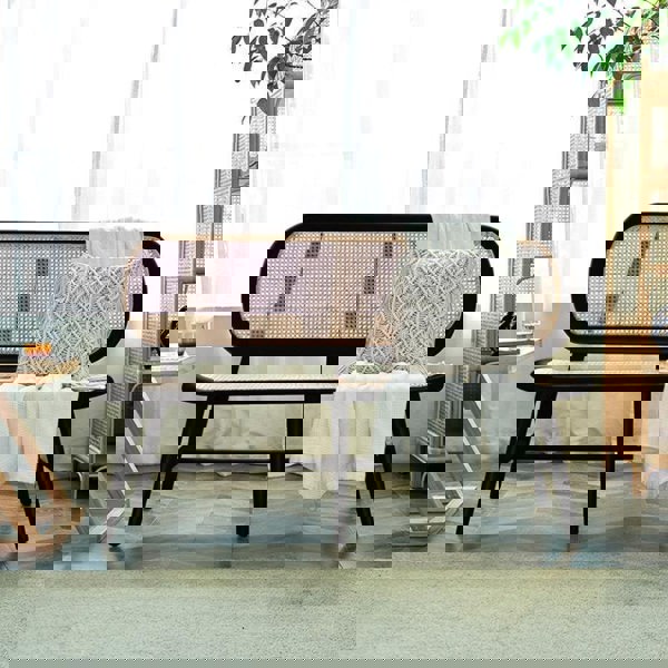 Penny Cane Rattan Bench, Oak-Sofas-Weilai Concept-Weilai Concept