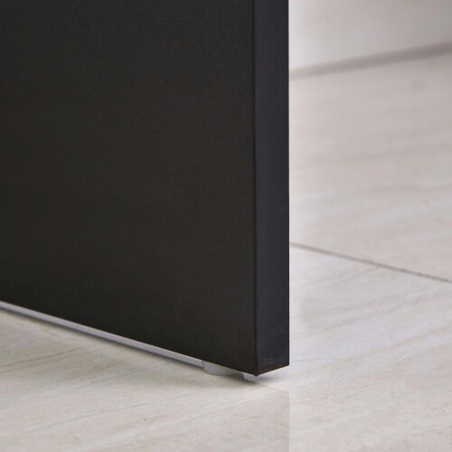 Wyld Haus Noelni 100cm Wooden Black Home Office Desk With Sliding Keyboard Tray Drawer And Shelving