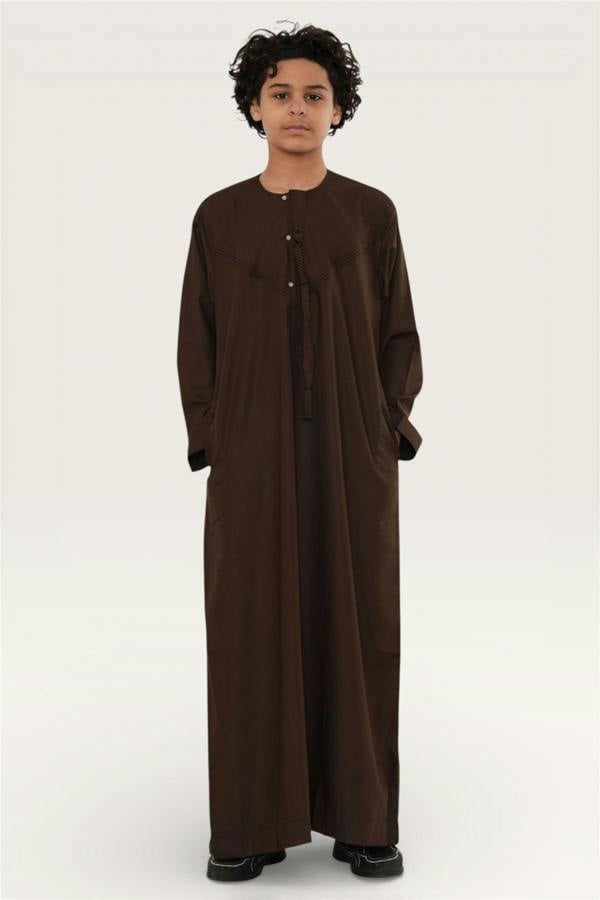 Infinity Leather Kids Boys Eid Moroccan Jubba Robe Djellaba Ramadan Eid Thobe - K-HM11