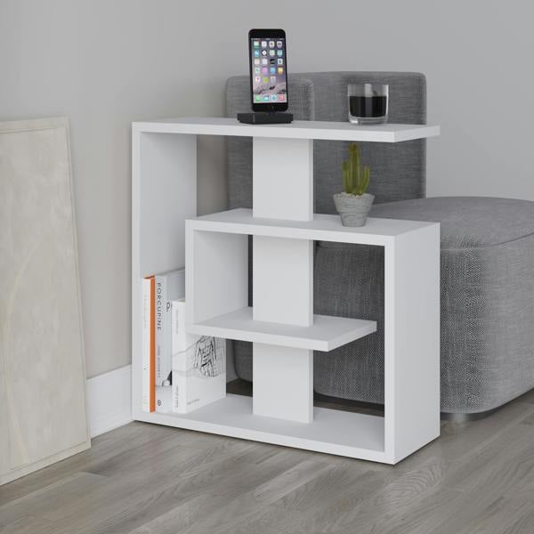 Decortie Saly Modern 3-Tier Compact Side Table with Storage Shelves 57cm
