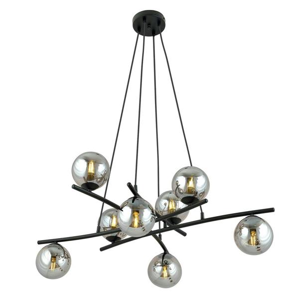 Emibig ESSA Pendant lamp 8 x E14 Black with Graphite Shade