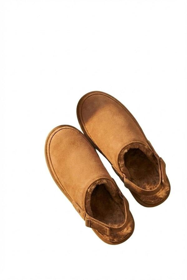 Niraya Faux Suede Slingback Mule Sandals With Cuff Strap - Khaki_wb
