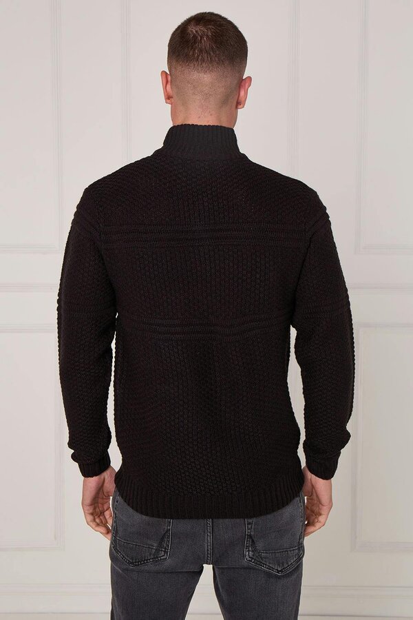 Elaina Fashion Men’s Textured Half Zip Jumper