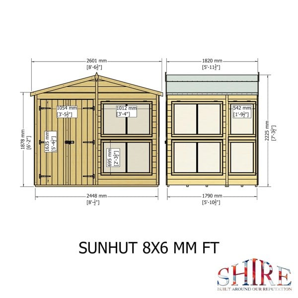 8x6 Sunhut Potting Shed with double doors - Best Shed